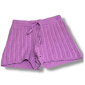 NWT Sadie & Sage Lavender Cable Knit Lounge Shorts | Size Small